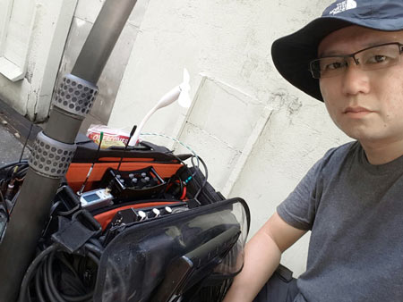 Justin Loh with his CEDAR DNS 2 dialogue noise suppressor